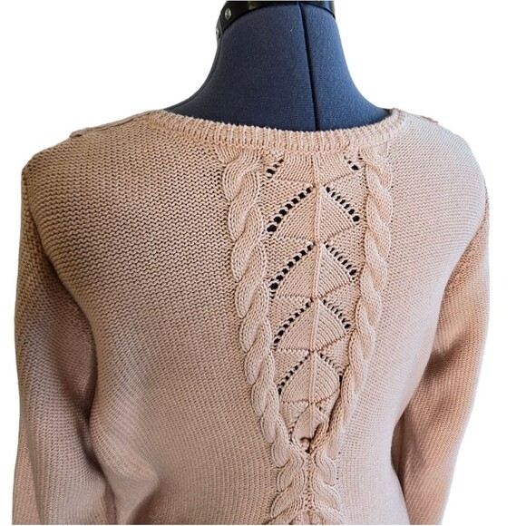 Denim 24/7 Vintage style blush pink lace yoke sweater size 14/16 - Picture 8 of 13